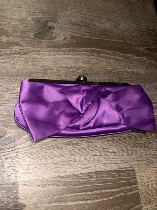 Handbags - Purple Satin Knot Clutch Bag - Boutique